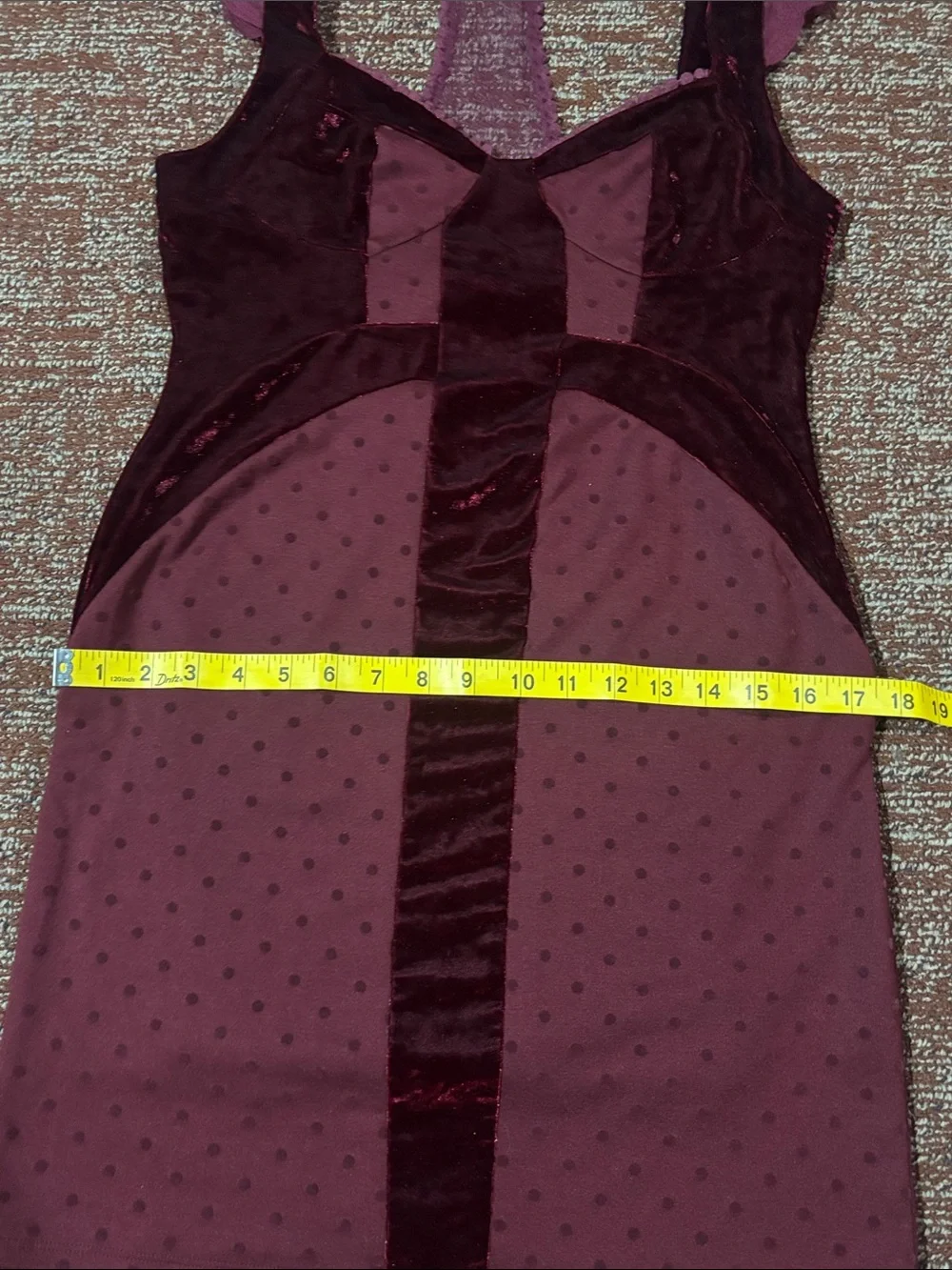 Free people dress maroon burgundy velvet faux bustier lace back party dress LG